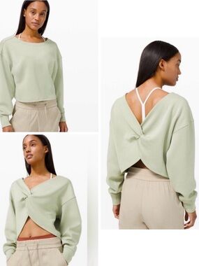 Lululemon Twist Front to Back Pullover in Green Fern size 6